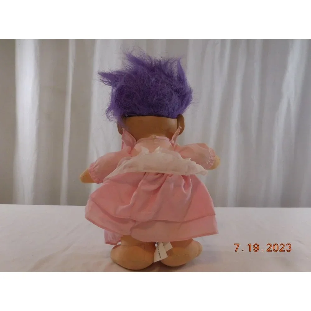 Vintage 1992 Ganz ‎ Rapper Troll Doll Plush 12” Tall  Blue Eyes Purple Hair